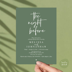 Invitation La veille, Dîner de répétition de mariage moderne