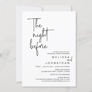 Invitation La veille, Dîner de répétition Mariage