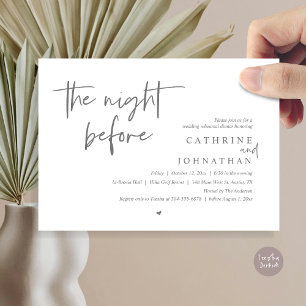 Invitation La veille, Dîner de répétition Mariage