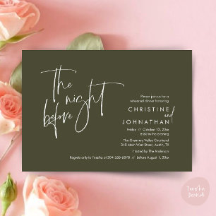 Invitation La veille, Dîner de répétition Mariage