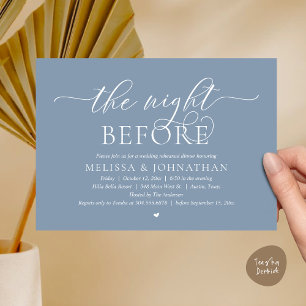 Invitation La veille, Dîner De Répétition Mariage Classique