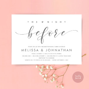 Invitation La veille, Dîner De Répétition Mariage Moderne