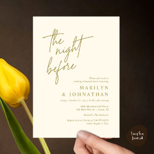 Invitation La veille, Dîner De Répétition Mariage Moderne