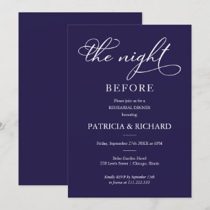 Invitation La veille du dîner de répétition Navy Blue