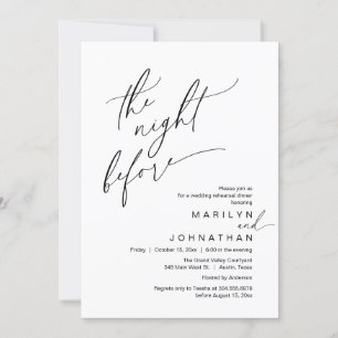 Invitation La veille, Soirée de répétition Mariage