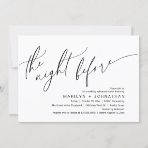 Invitation La veille, Soirée de répétition Mariage