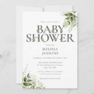 Invitation La verdure botanique Baby shower floral