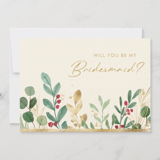 Invitation La verdure de Noël | Proposition d'aide-ménam (Devant)