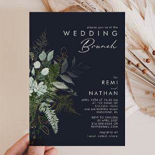 Invitation La verdure et la feuille d'or   Brunch Mariage Dar