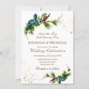 Invitation La verdure forestière tout en un Mariage chrétien