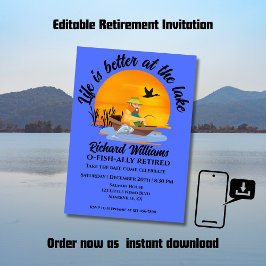Invitation La vie à la retraite est meilleure au lac de pêche