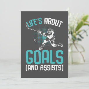 Invitation La vie est faite d'objectifs Joueur de hockey sur 