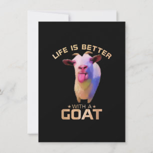Invitation La vie est meilleure avec un cadeau de chèvre