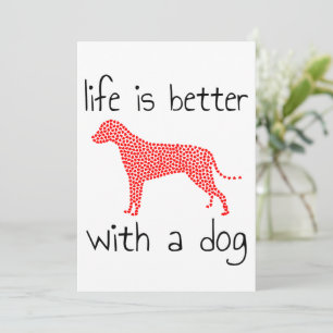 Invitation La vie est meilleure avec un chien - Amoureux des