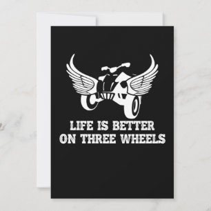 Invitation La vie est meilleure sur un trike à trois roues Ca
