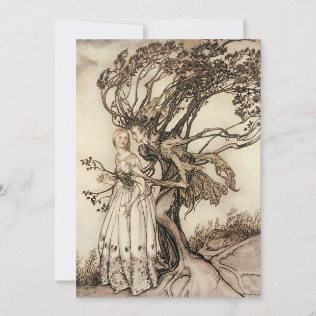 Invitation La vieille femme dans le bois par Arthur Rackham (Devant)