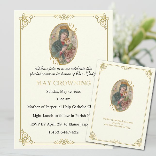 Invitation La Vierge Catholique Marie Peut Couronner L'Événem (Créateur téléchargé)