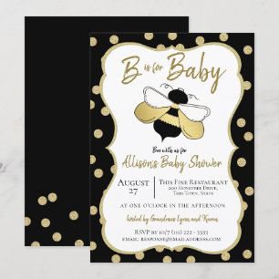 Invitation L'abeille est pour le Baby shower