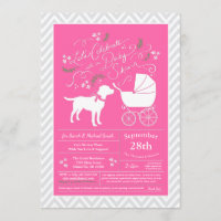Labrador Baby shower chien Lab Fille rose