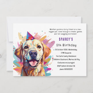 Invitation Labrador Paw-ty vivant : Un Bassin d'anniversaire