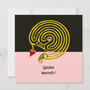 Invitation LABYRINTHE HYPER , noir et rose