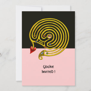 Invitation LABYRINTHE HYPER , noir et rose