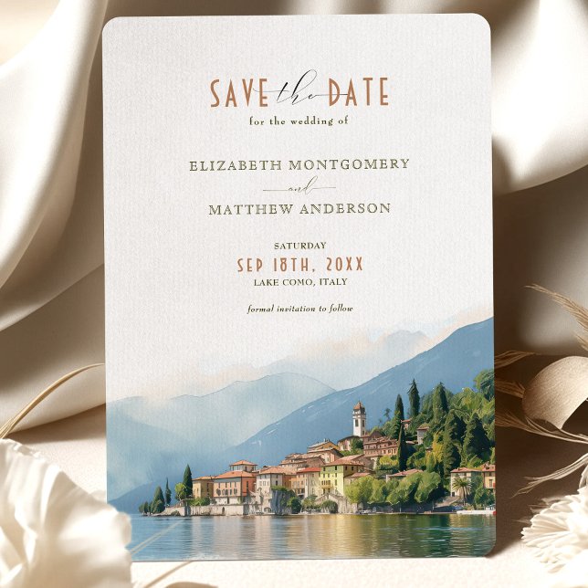 Invitation Lac De Côme Italie Enregistrer La Date Destination (Créateur téléchargé)