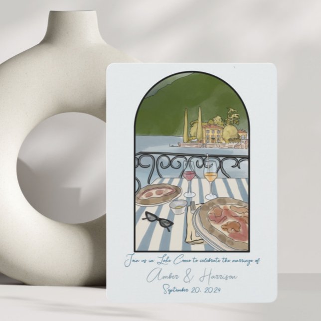 Invitation Lac de Côme Italie Mariage Enregistrer La Date (Créateur téléchargé)