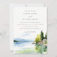 Lac de Genève Suisse paysage aquarelle mariage