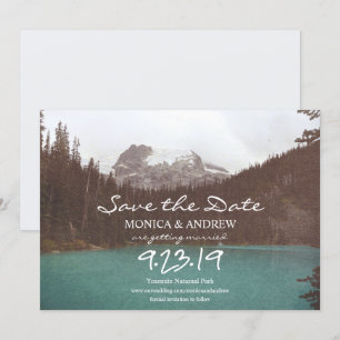 Invitation Lac de Montagne Enregistrez la Date