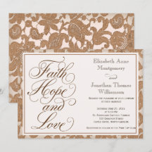 Lace d'automne Script Faith Hope & Love Mariage