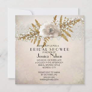 Invitation Lace Holiday Winter Fête des mariées