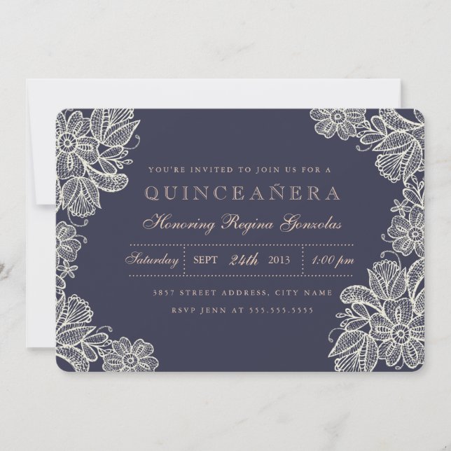 Invitation Lace Quinceaña Vintage (Devant)