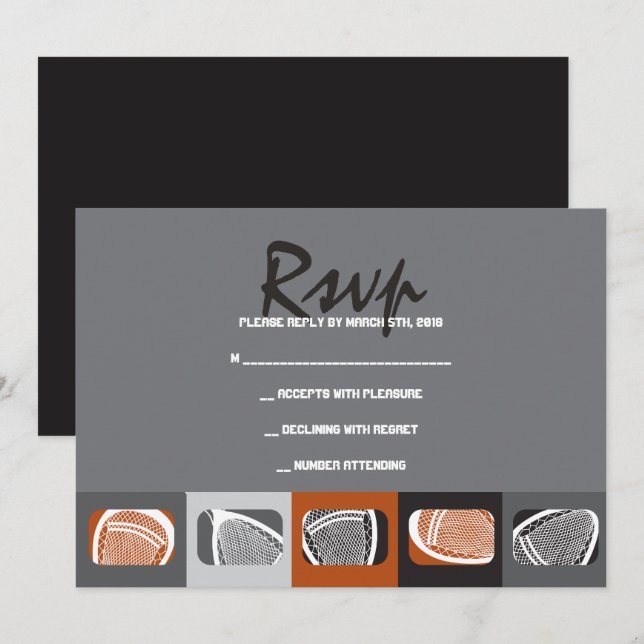 Invitation LACROSSE Bar Mitzvah Demande de réponse (Devant / Derrière)