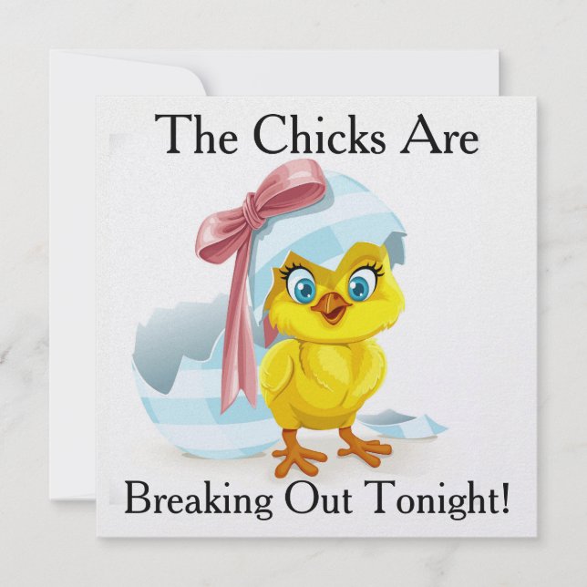 Invitation Ladies' Night Humour / Enterrement de vie de jeune (Devant)