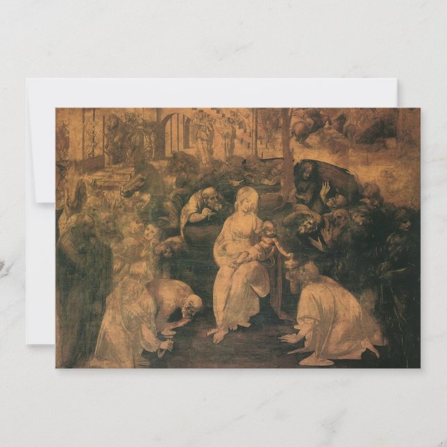 Invitation L'Adoration des Mages de Léonard de Vinci (Devant)