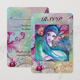 Invitation LADY BLUE MASK Bal masqué vénitien de mariage