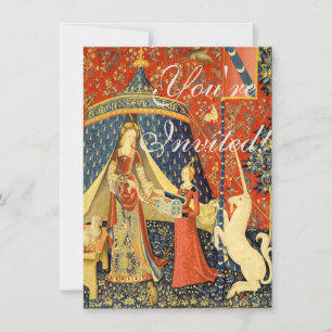 Invitation Lady et l'art de la Tapisserie médiévale Unicorn