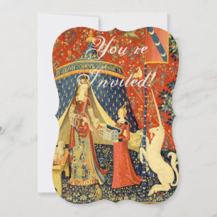 Invitation Lady et l'art de la Tapisserie médiévale Unicorn