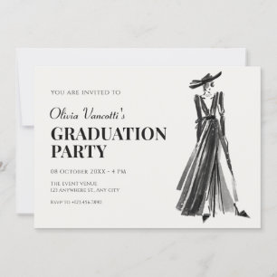 Invitation Lady in Elegant Gown diplôme de mode