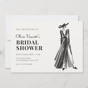 Invitation Lady in Elegant Gown nuptiale