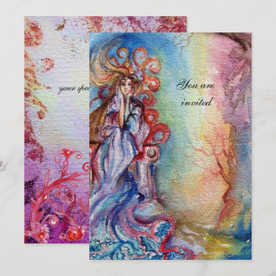 Invitation LADY OF LAKE 1, rose vif et bleu vif