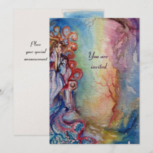 Invitation LADY OF LAKE, champagne métallique rose vif