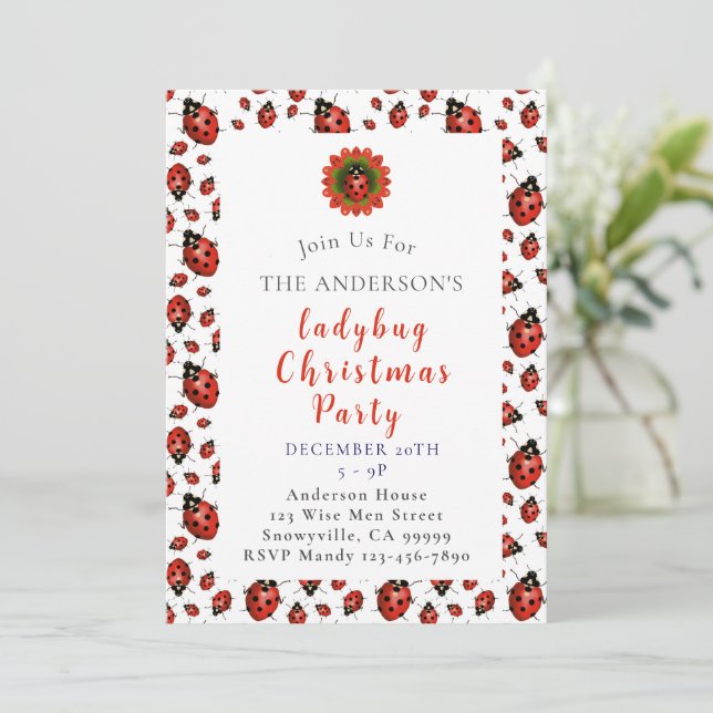 Invitation Ladybug Christmas Party (Debout devant)