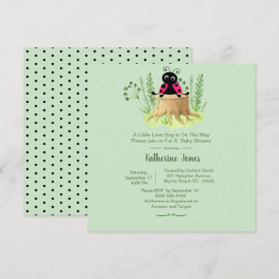 Invitation Ladybug rose mignon dans le Baby shower Forrest