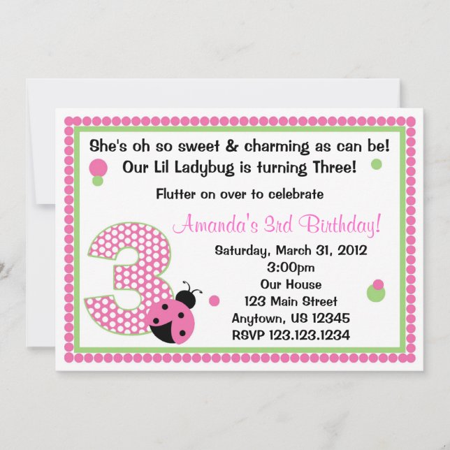 Invitation Ladybug trois (Devant)