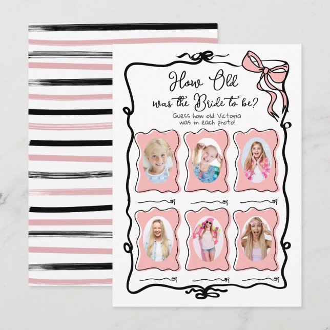 Invitation L'âge de la main de la mariée traînée Bow Bridal j (Devant / Derrière)