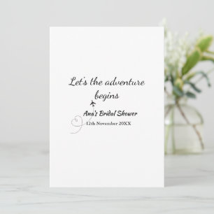 Invitation laisse l'aventure commencer nuptiale douche ajoute