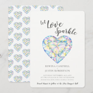 Invitation Laisser l'aquarelle au diamant étincelant