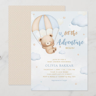 Invitation Laisser L'Aventure Commencer Le Baby shower De L'O